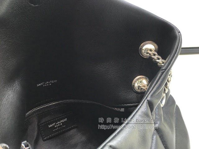 YSL爆款女士包包 聖羅蘭經典款LOULOU PUFFER絎縫漆皮小號郵差包 YSL肩背斜挎包 577476  jjh1137